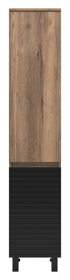 Шкаф-пенал напольный Brevita Dakota левый 350x340x1650 черный, темное дерево (DAK-050350-19/02Л)
