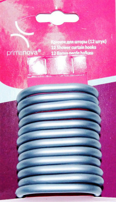 Кольца для штор Primanova серые -12 шт 6х3.8х0.5 см пластик M-05414