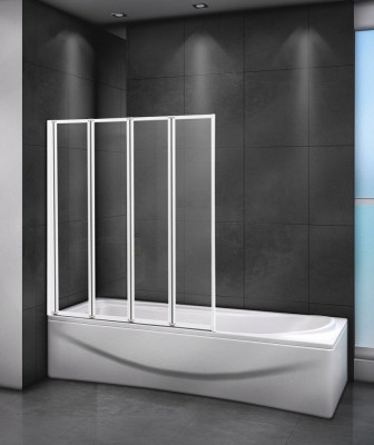 Шторка на ванну Cezares Relax RELAX-V-4-90/140-C-Bi, 90 х 140 см, стекло прозрачное, цвет профиля серый