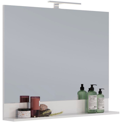 Зеркало в ванную Lemark Romance 100 LM07R100Z белый глянец с кнопочным выключателем прямоугольное