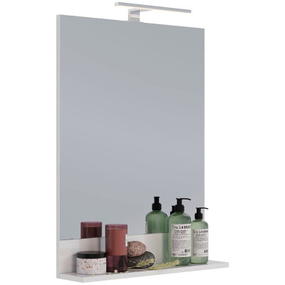 Зеркало в ванную Lemark Romance 60 LM07R60Z белый глянец с кнопочным выключателем прямоугольное