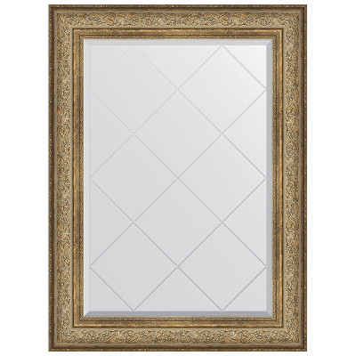 Зеркало настенное Evoform ExclusiveG 108х80 BY 4210 с гравировкой в багетной раме Виньетка античная бронза 109 мм