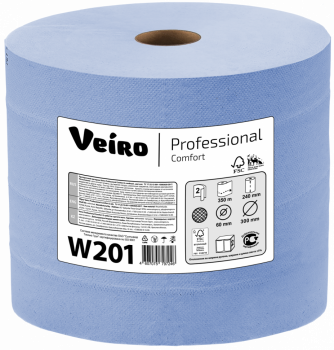 Протирочный материал в рулонах Veiro Professional Comfort, 2 сл, 350 м, синий Артикул W201
