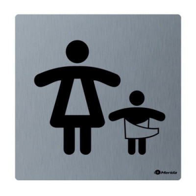MERIDA GSM010 табличка "Комната матери и ребёнка", матовая нержавеющая сталь, 100х100х2 мм