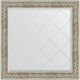 Зеркало настенное Evoform ExclusiveG 110х110 BY 4467 с гравировкой в багетной раме Барокко серебро 106 мм  (BY 4467)