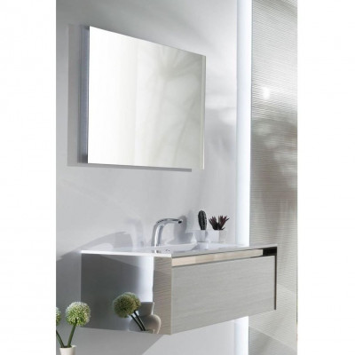 Armadi Art Moderno Dorato DRL71 комплект мебели для ванной с зеркалом, вералинга белая/сталь, 71 см