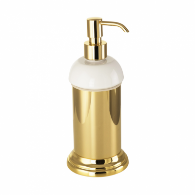 MIGLIORE Mirella 17316 дозатор жидкого мыла в настольном держателе, керамика/золото