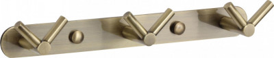 Планка с крючками для ванной (3 крючка) Savol S-007223C латунь бронза