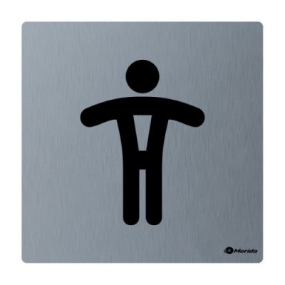 MERIDA GSM008 табличка "Туалет мужской", матовая нержавеющая сталь, 100х100х2 мм