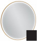 Зеркало в ванную с подсветкой 70 см Jacob Delafon Odeon Rive Gauche EB1289-S14, лакированная рама черный  круглое  (EB1289-S14)
