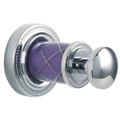 Крючок Boheme Murano 10906-V-CR одинарный, хром/фиолетовый