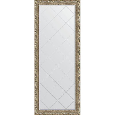 Зеркало напольное Evoform ExclusiveG Floor 200х80 BY 6313 с гравировкой в багетной раме Виньетка античное серебро 85 мм