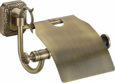 Держатель для туалетной бумаги с крышкой Savol S-006451 латунь бронза