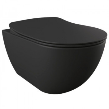 Унитаз Creavit Free FE320-11SM00E-0000 подвесной черный матовый без сиденья фарфор