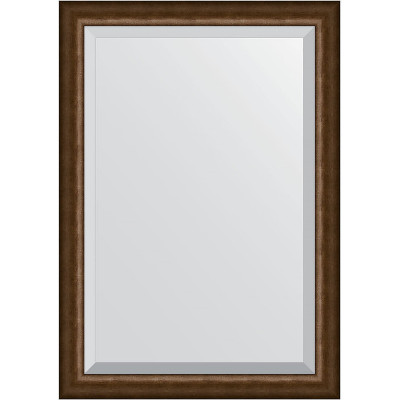 Зеркало настенное Evoform Exclusive 102х72 BY 1198 с фацетом в багетной раме Состаренная бронза 66 мм