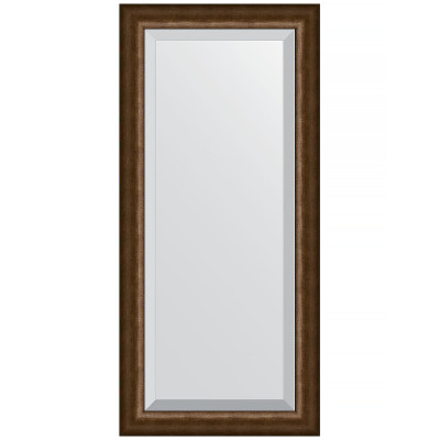 Зеркало настенное Evoform Exclusive 112х52 BY 1148 с фацетом в багетной раме Состаренная бронза 66 мм