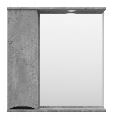 Зеркальный шкаф Misty Атлантик 70 левый серый камень 700x745 ПАтл4070050Л