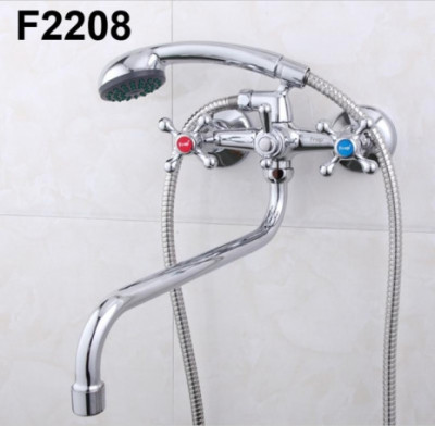Смеситель Frap для ванны двухвентильный поворотный хром (F2208)