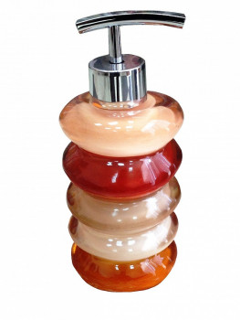 Дозатор для жидкого мыла Primanova трехцветная, MILI, 8х8х17,5 см полимер
