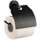 Держатель туалетной бумаги Haiba HB8703 с крышкой (металл) черный  (HB8703)