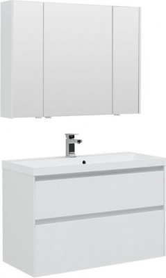 Мебель для ванной Aquanet Гласс 100 белый напольная/подвесная (00240468)