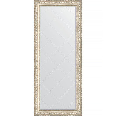 Зеркало напольное Evoform ExclusiveG Floor 205х85 BY 6336 с гравировкой в багетной раме Виньетка серебро 109 мм
