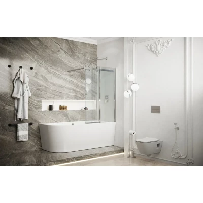 Шторка для ванны 90 см Ambassador Bath Screens 16041117 прозрачное п-ль хром