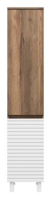 Шкаф-пенал напольный Brevita Dakota правый 350x340x1650 белый, темное дерево (DAK-050350-19/01П)
