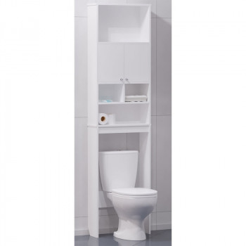 Шкаф-пенал в ванную Corozo Комфорт 55 SD-00000342 над унитазом белый