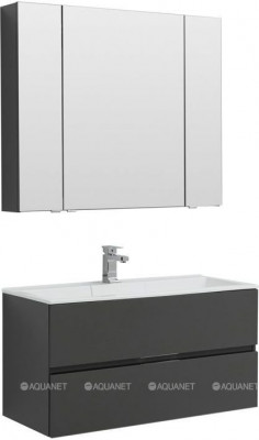 Комплект мебели для ванной Aquanet Алвита 100 серый антрацит (00241397)