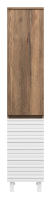 Шкаф-пенал напольный Brevita Dakota левый 350x340x1650 белый, темное дерево (DAK-050350-19/01Л)