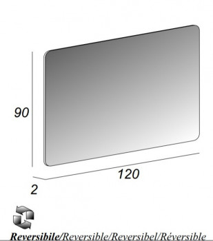 Зеркало со встроенной подсветкой, реверсивное, 120x90 CEZARES 54037