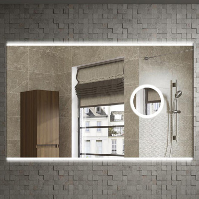 Зеркало в ванную Armadi Art Vallessi 541/2 100х70 см с подсветкой и увеличением