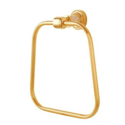 Держатель полотенец Boheme Murano 10905-W-G кольцо золото / декор белый