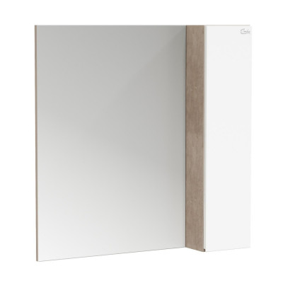Зеркальный шкафчик Onika Алеста 80 белый/камень светлый, правый (208095)