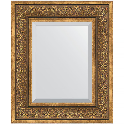 Зеркало настенное Evoform Exclusive 59х49 BY 3370 с фацетом в багетной раме Вензель бронзовый 101 мм
