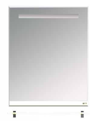 Зеркало для ванной Misty Джулия 65 с полочкой 8 мм белое White 65х80 (Л-Джу03065-5210)
