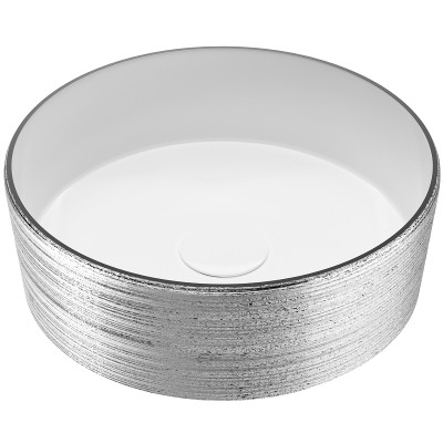 Раковина-чаша Grossman 35 GR-5020SW серебро белая круглая