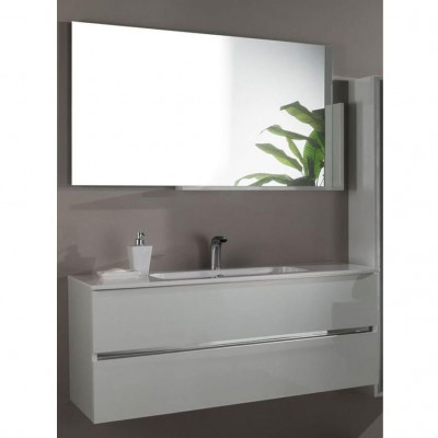 Armadi Art Moderno Lita LTR91 комплект мебели для ванной с зеркалом с полкой, белый глянец, 91 см