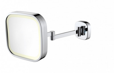 Зеркало настенное в ванную c увеличением 3х JAVA S-M332 хром