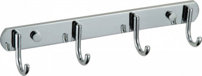 Планка с крючками для ванной (4 крючка) Savol S-001254 латунь хром