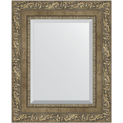 Зеркало настенное Evoform Exclusive 55х45 BY 3359 с фацетом в багетной раме Виньетка античная латунь 85 мм