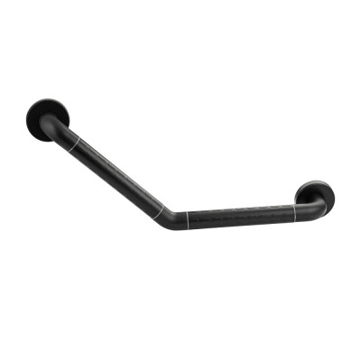 Поручень - ручка угловой, универсальный нерж сталь и АБС пластика черного  BRIMIX (956)
