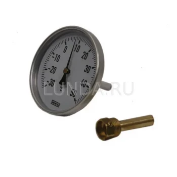 Термометр биметаллический, тип А50.10 (100 мм, алюминий), Wika 1/2 (36523040)