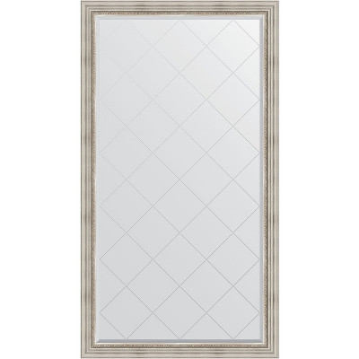 Зеркало напольное Evoform ExclusiveG Floor 201х111 BY 6358 с гравировкой в багетной раме Римское серебро 88 мм