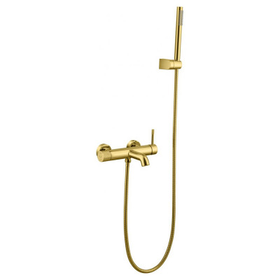 Смеситель для ванны Boheme Uno 463-G с душем, Gold (золото глянцевый)