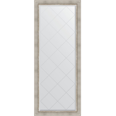 Зеркало напольное Evoform ExclusiveG Floor 201х81 BY 6318 с гравировкой в багетной раме Римское серебро 88 мм