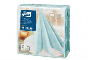 Салфетки Tork LinStyle, Premium, 39х39 см, 1 сл, 50 листов, лазурные