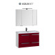 Aquanet Тиволи 100 00180562 комплект мебели, белый/фасад бордо Aquanet Тиволи 100 180562 комплект мебели с зеркалом, белый (фасад бордо) (00180562)