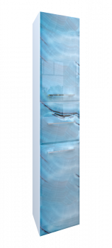 Шкаф-пенал в ванную Marka One Visbaden 30П 2д. 1в.я. Blue marble L (У73179)